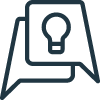 Lightbulb speech bubble icon