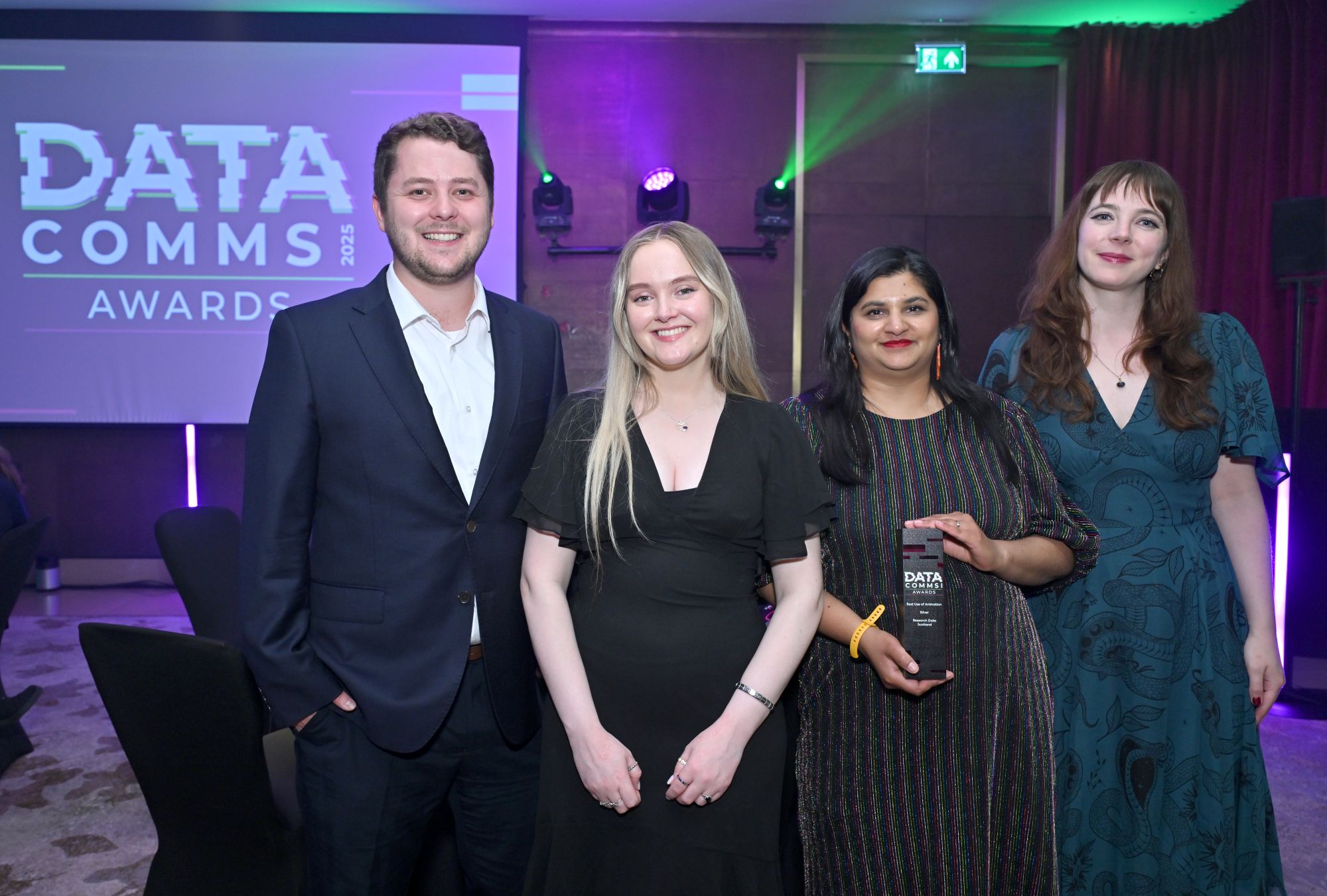 Four of the RDS Business, Engagement and Strategy team at the DataComms Awards