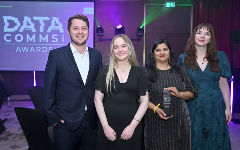 Four of the RDS Business, Engagement and Strategy team at the DataComms Awards