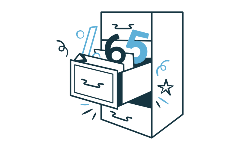 Illustration of a filing cabinet with numbers spilling out of an open drawer.
