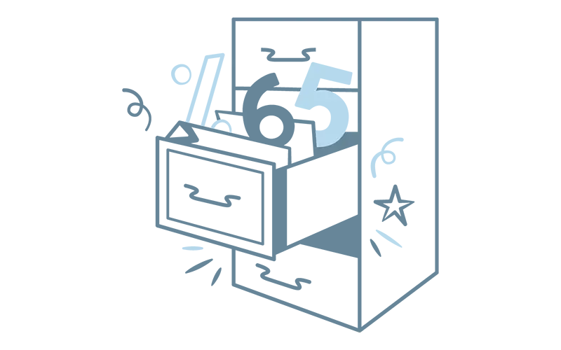 Illustration of a filing cabinet with numbers spilling out of an open drawer.