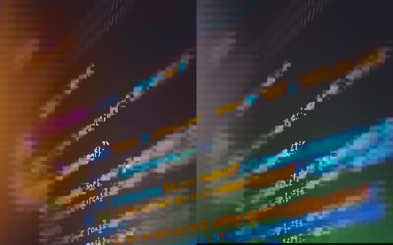 Computer code displayed on a screen